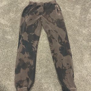 tie die brandy joggers xxs- worn once, little hole on the left bottom pant leg.